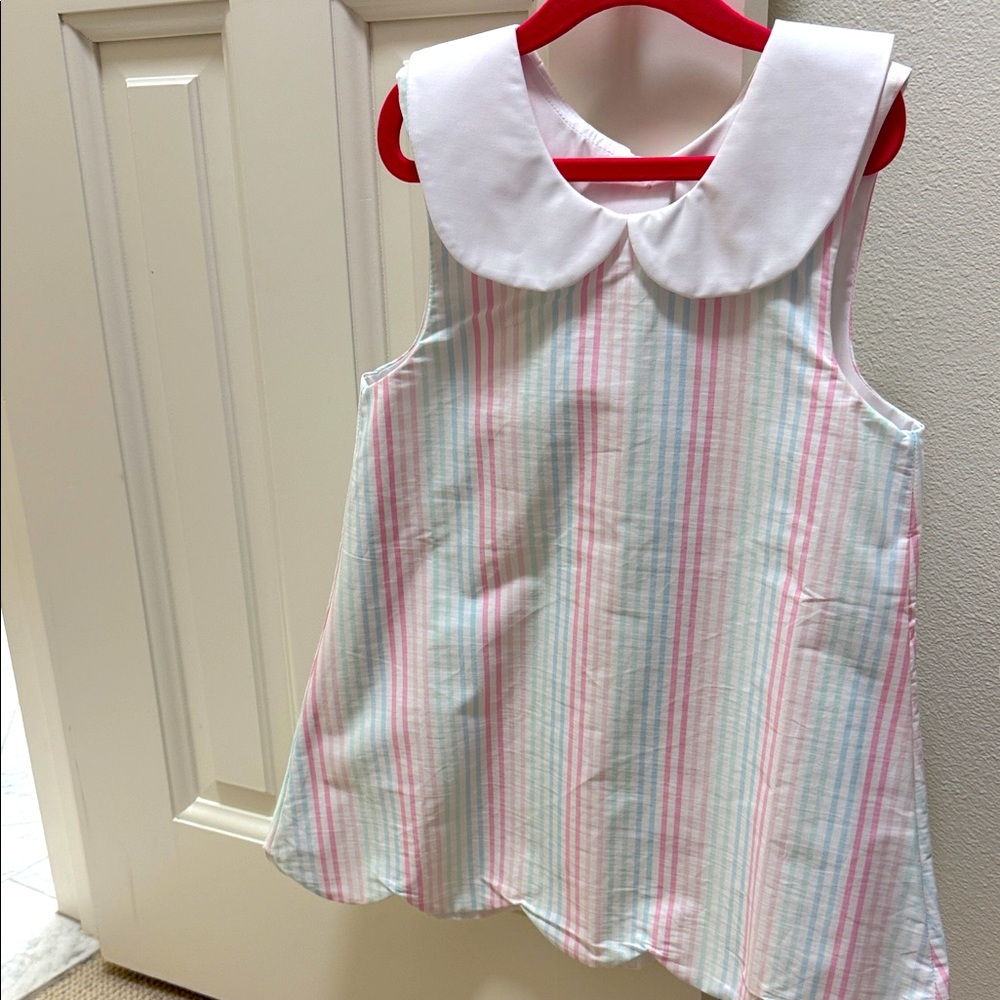 The Beaufort Bonnet Company Pink and Blue Striped Dress